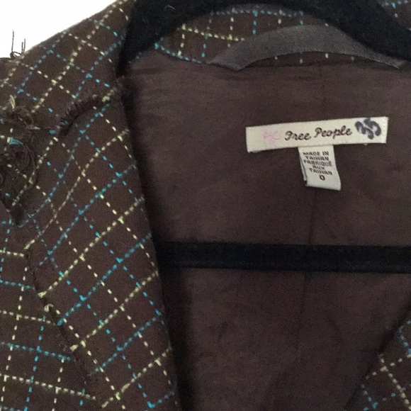 Vintage free people blazer jacket xs 0 plaid - Picture 3 of 5